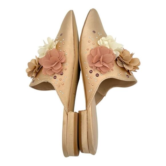 Charles by Charles Womens David Wesley Pointed Toe Flat Mules Beige Tan Size 5 - Picture 5 of 6